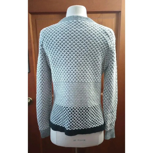 Madewell Geo-Block Pullover Sweater Women's Textured Gray Size S - Picture 5 of 8